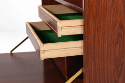 Mid-Century Danish Rosewood Bookcase with Drop-Down Bar Cabinet, 1960s