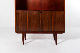 Mid-Century Danish Rosewood Bookcase with Drop-Down Bar Cabinet, 1960s
