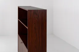 Mid-Century Danish Rosewood Bookcase with Drop-Down Bar Cabinet, 1960s