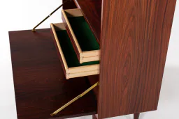 Mid-Century Danish Rosewood Bookcase with Drop-Down Bar Cabinet, 1960s
