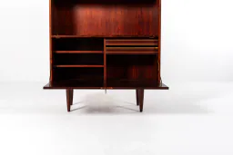 Mid-Century Danish Rosewood Bookcase with Drop-Down Bar Cabinet, 1960s