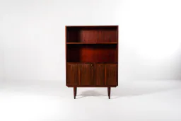 Mid-Century Danish Rosewood Bookcase with Drop-Down Bar Cabinet, 1960s