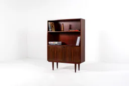 Mid-Century Danish Rosewood Bookcase with Drop-Down Bar Cabinet, 1960s