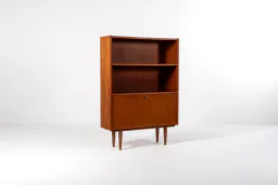 Mid-Century Danish Teak Bookcase with Drop-Down Cabinet by Sejling Skabe, 1960s