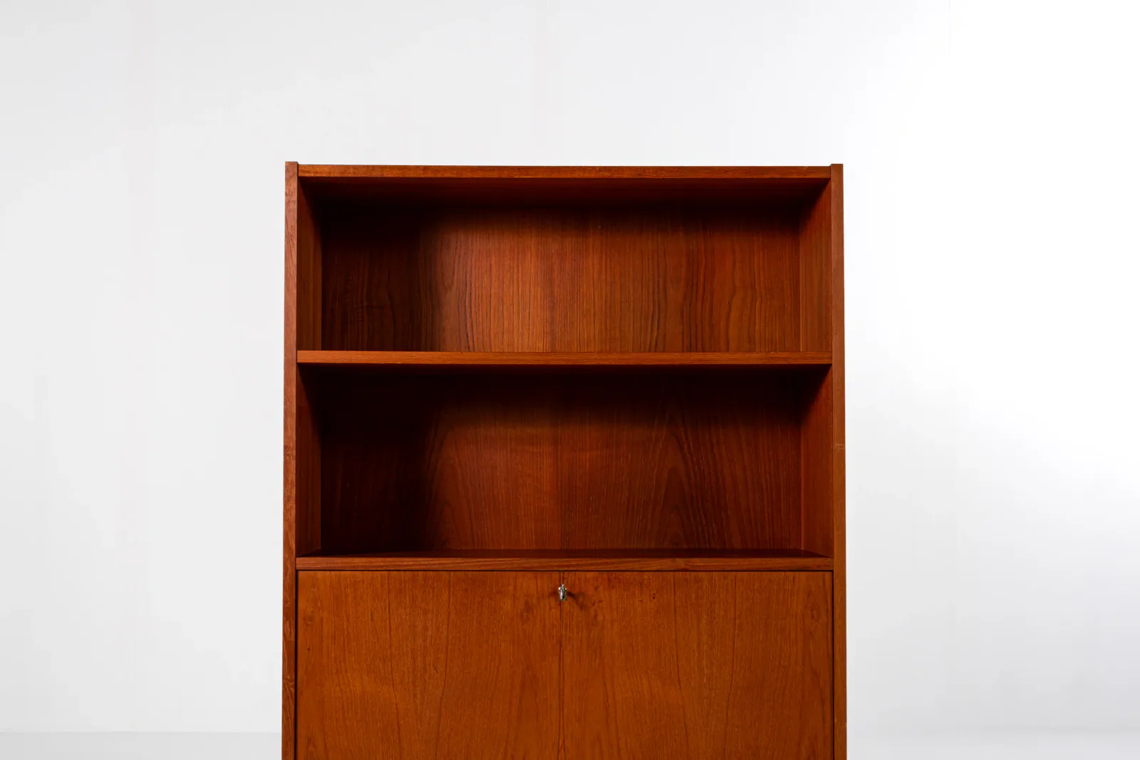 Mid-Century Danish Teak Bookcase with Drop-Down Cabinet by Sejling Skabe, 1960s
