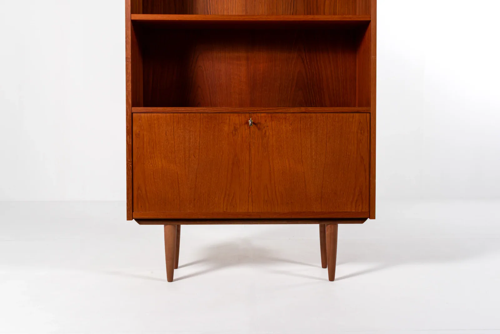 Mid-Century Danish Teak Bookcase with Drop-Down Cabinet by Sejling Skabe, 1960s