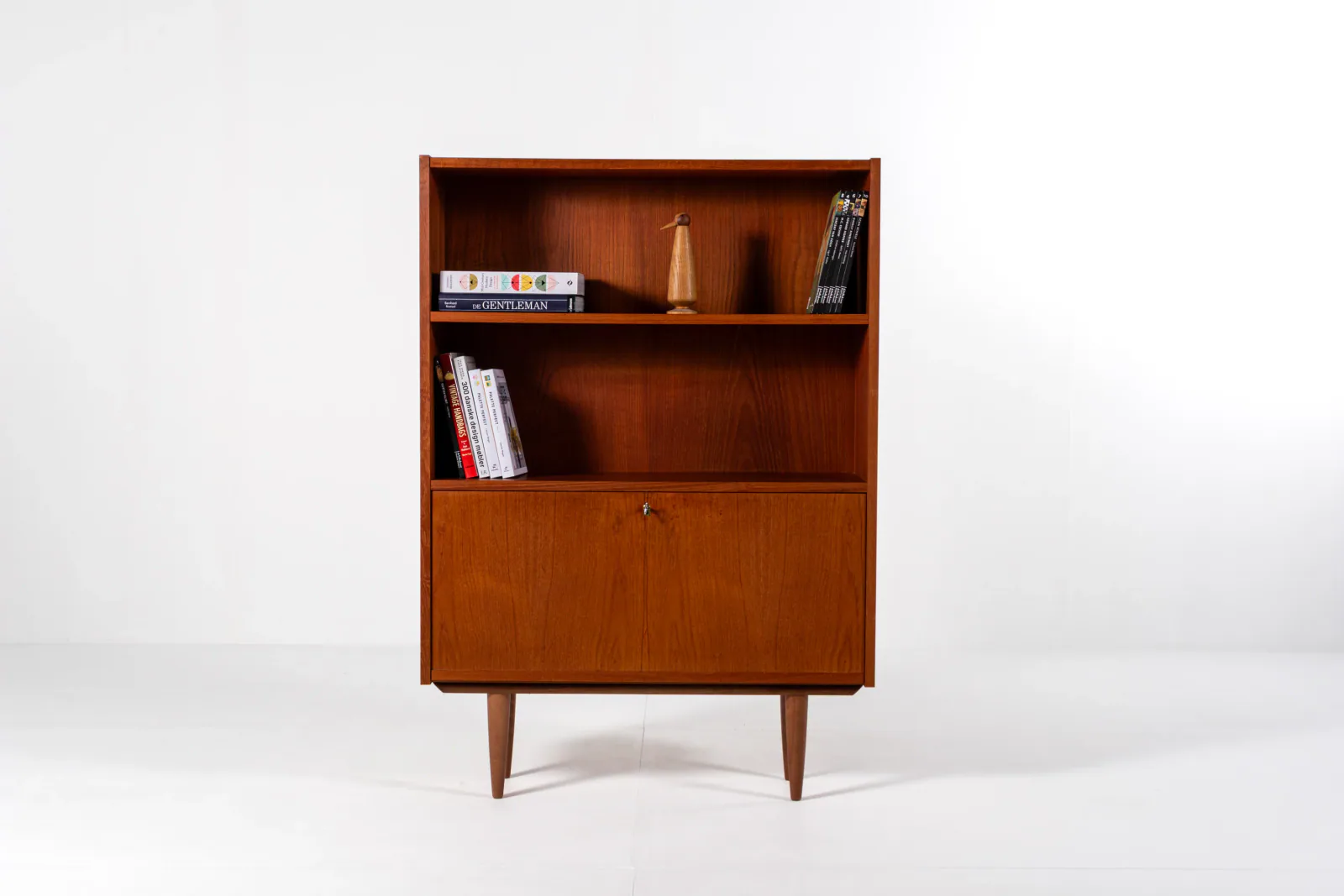 Mid-Century Danish Teak Bookcase with Drop-Down Cabinet by Sejling Skabe, 1960s