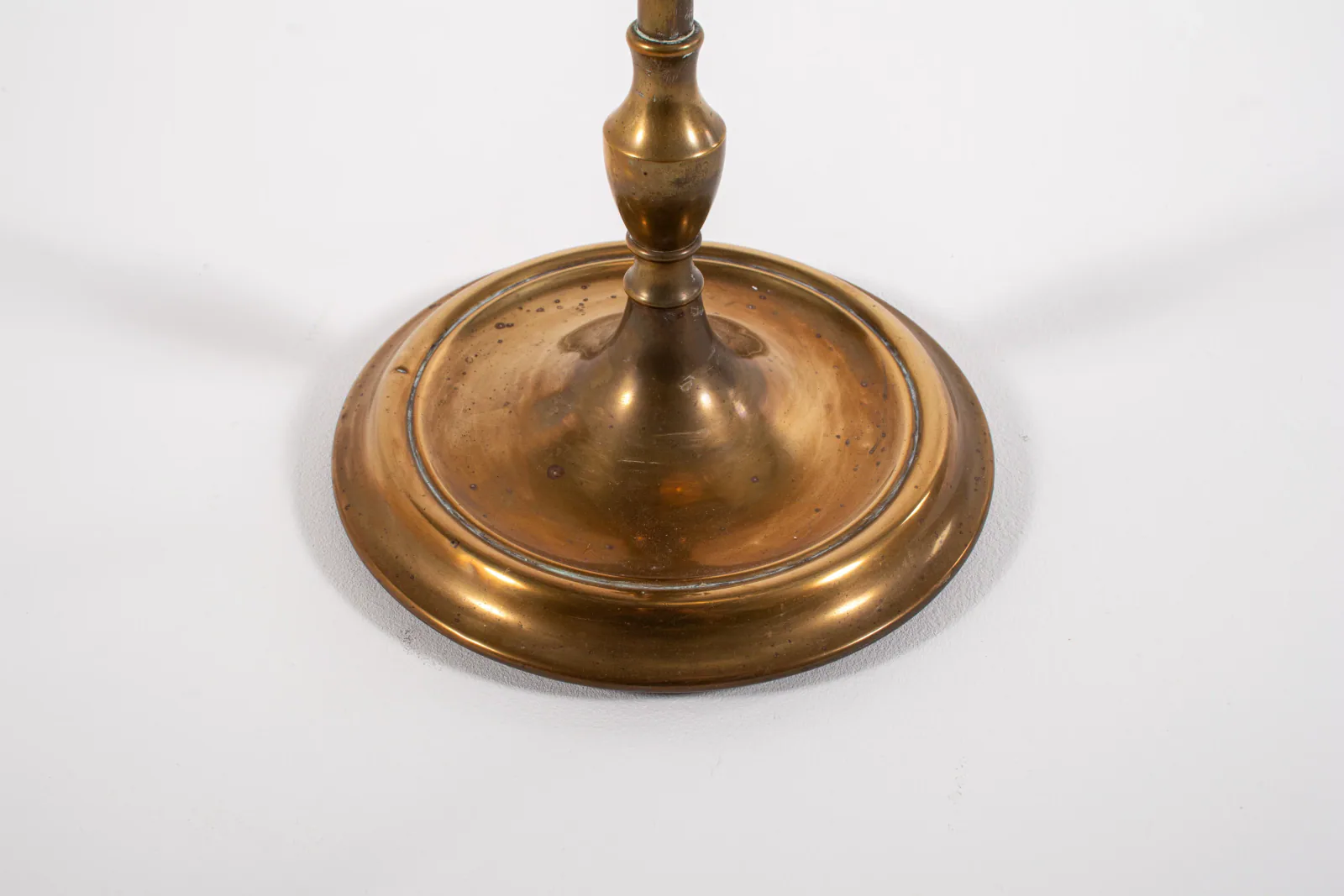 Vintage Brass Floor Lamp with Milk Glass Shade