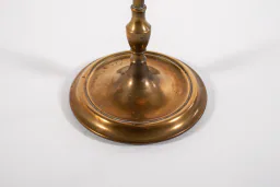 Vintage Brass Floor Lamp with Milk Glass Shade