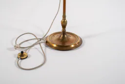 Vintage Brass Floor Lamp with Milk Glass Shade