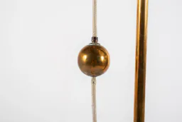 Vintage Brass Floor Lamp with Milk Glass Shade