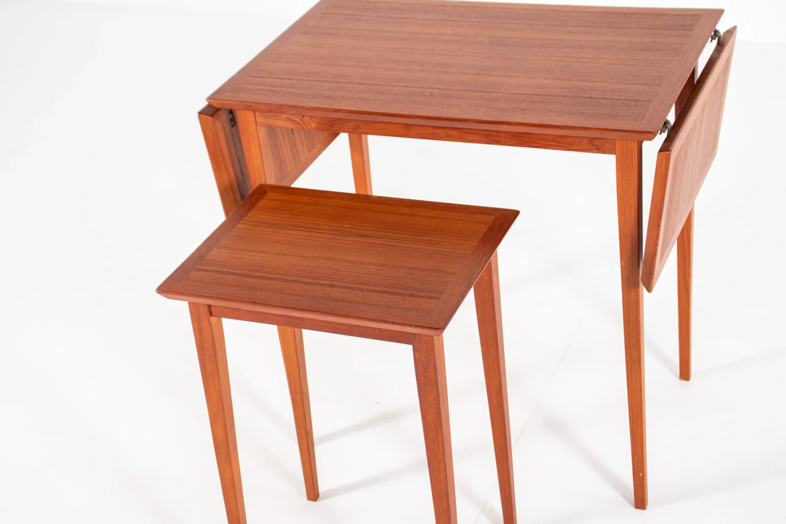 Vintage Scandinavian Nesting Table Set with Extendable Design, Denmark, 1960s