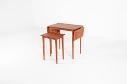 Vintage Scandinavian Nesting Table Set with Extendable Design, Denmark, 1960s