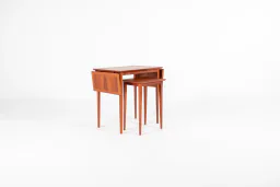 Vintage Scandinavian Nesting Table Set with Extendable Design, Denmark, 1960s