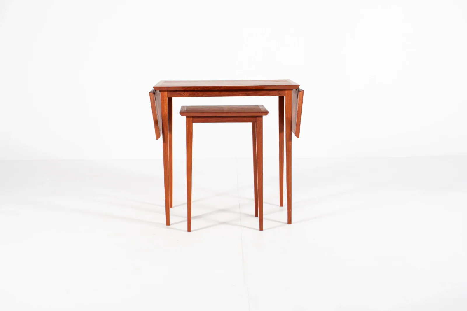 Vintage Scandinavian Nesting Table Set with Extendable Design, Denmark, 1960s