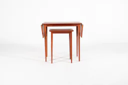 Vintage Scandinavian Nesting Table Set with Extendable Design, Denmark, 1960s