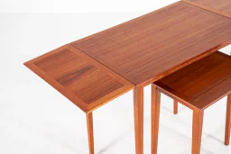 Vintage Scandinavian Nesting Table Set with Extendable Design, Denmark, 1960s