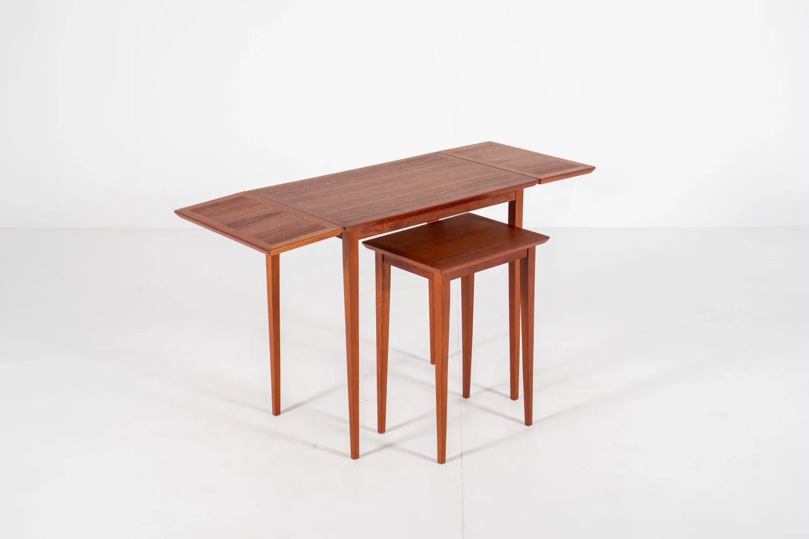 Vintage Scandinavian Nesting Table Set with Extendable Design, Denmark, 1960s