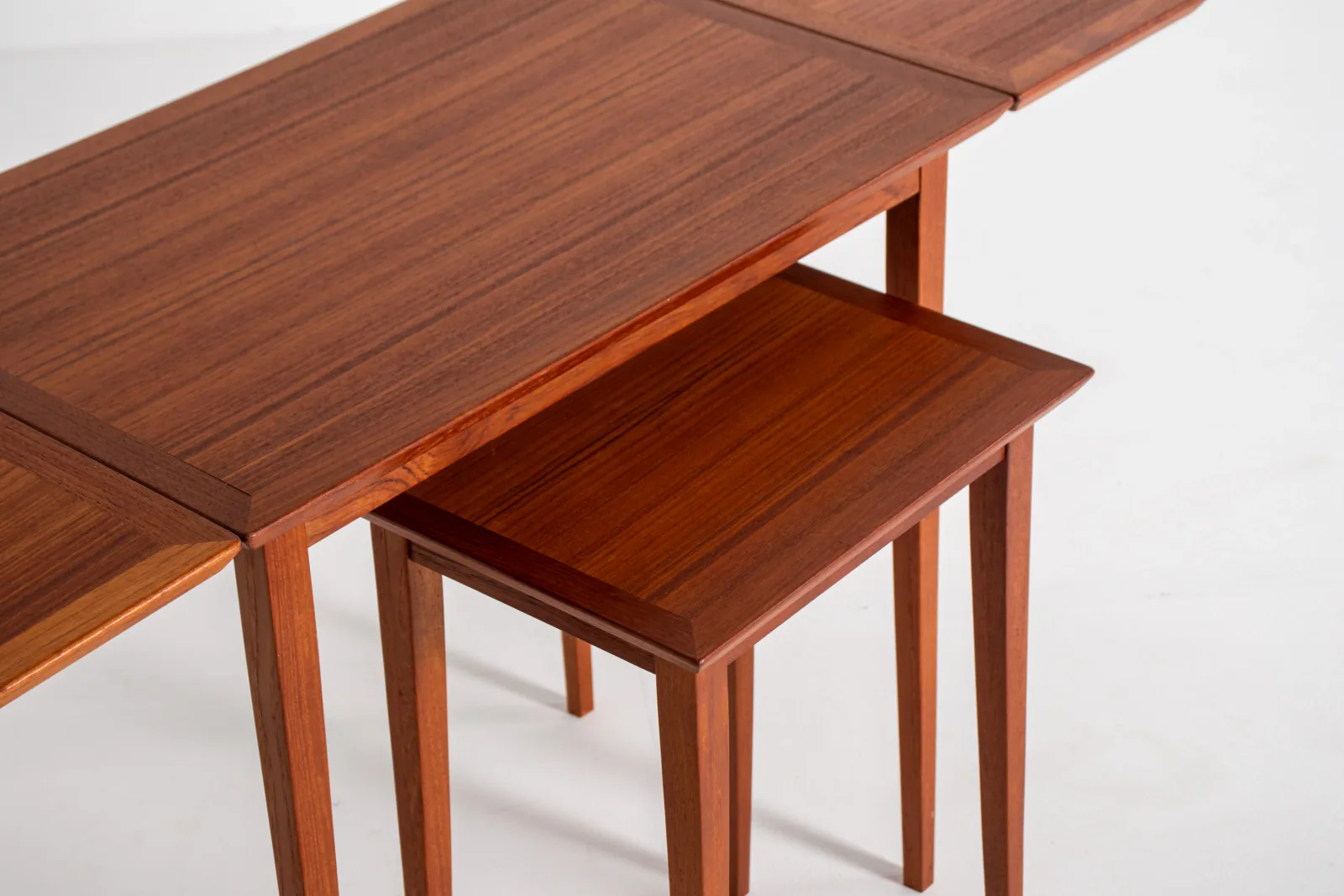 Vintage Scandinavian Nesting Table Set with Extendable Design, Denmark, 1960s