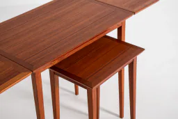 Vintage Scandinavian Nesting Table Set with Extendable Design, Denmark, 1960s