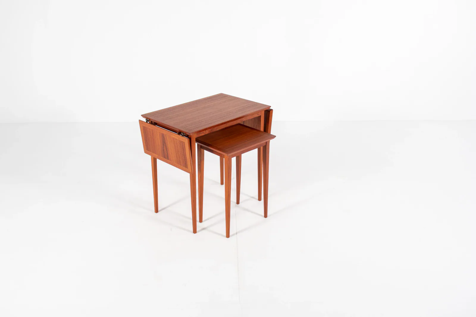Vintage Scandinavian Nesting Table Set with Extendable Design, Denmark, 1960s