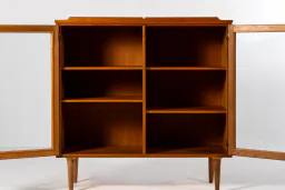 1960s Danish Oak Display Cabinet with Glass Doors