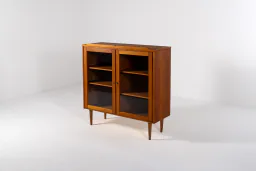 1960s Danish Oak Display Cabinet with Glass Doors
