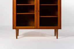1960s Danish Oak Display Cabinet with Glass Doors