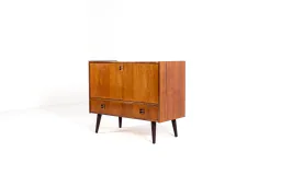 1960s Danish Rosewood LP Record Cabinet with Drawer