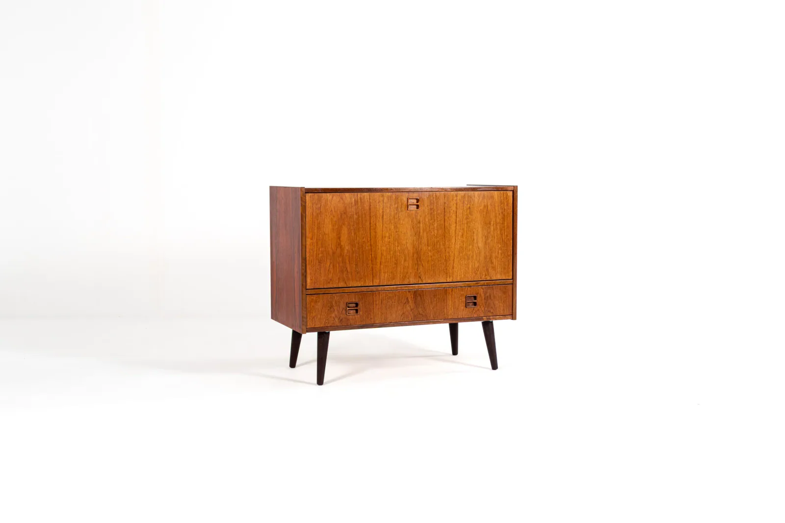 1960s Danish Rosewood LP Record Cabinet with Drawer