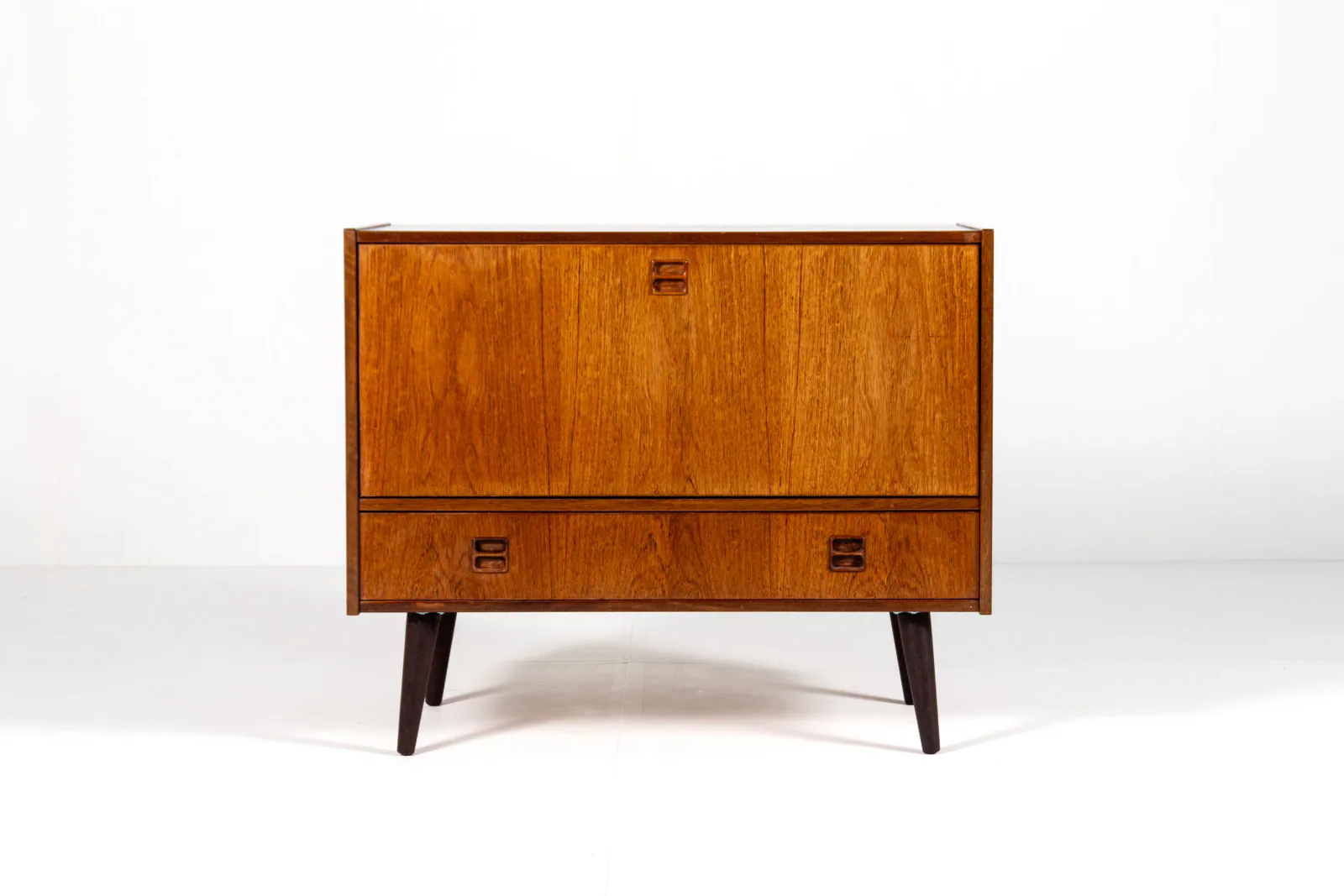 1960s Danish Rosewood LP Record Cabinet with Drawer