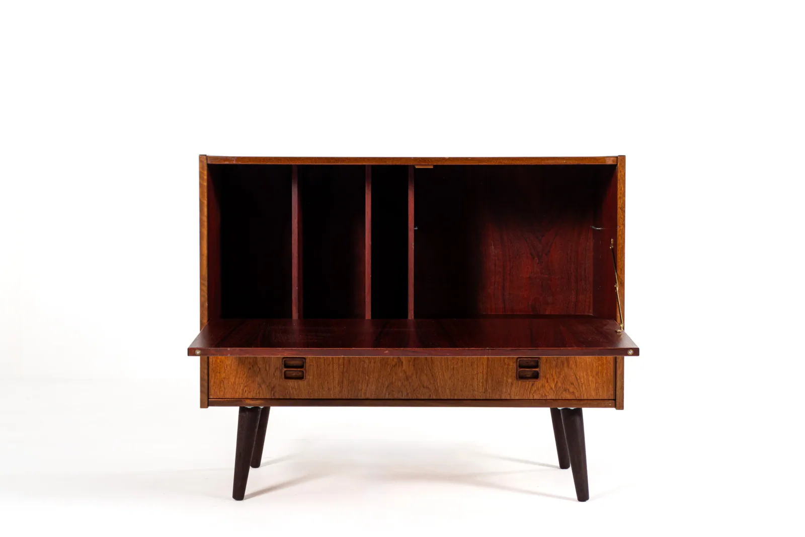 1960s Danish Rosewood LP Record Cabinet with Drawer