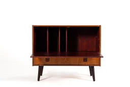 1960s Danish Rosewood LP Record Cabinet with Drawer