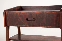 Pair of Danish Mid-Century Rosewood Bedside Tables with Drawer and Shelf, 1960s