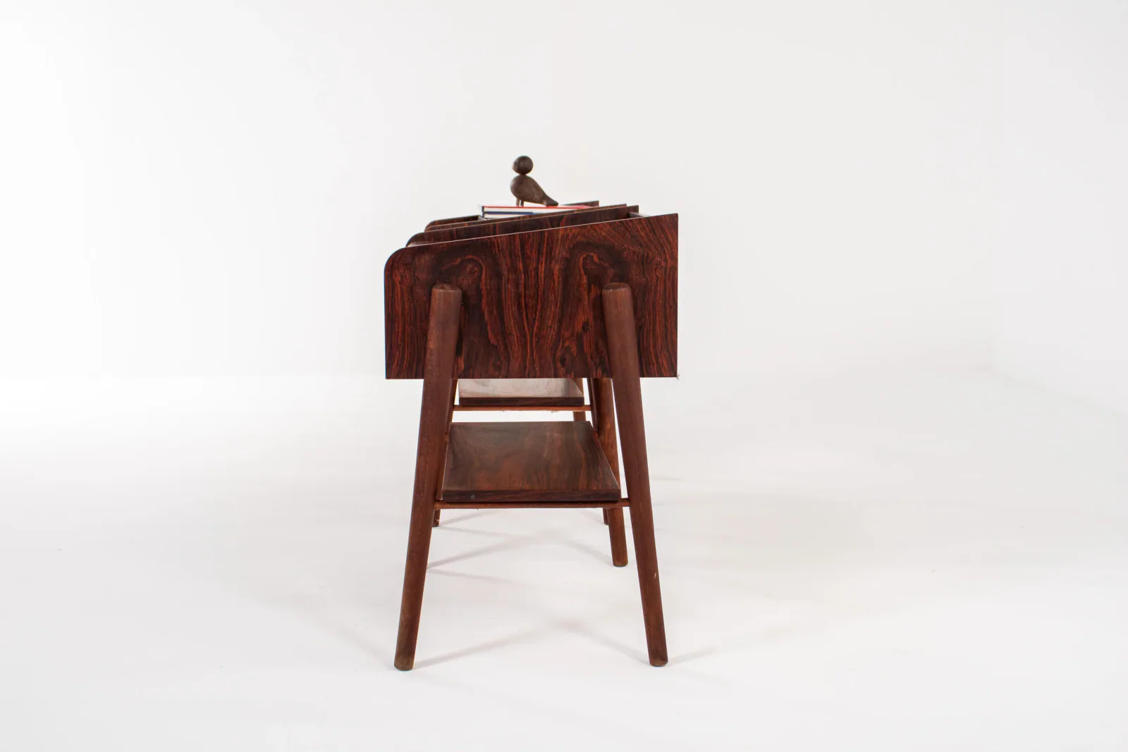 Pair of Danish Mid-Century Rosewood Bedside Tables with Drawer and Shelf, 1960s
