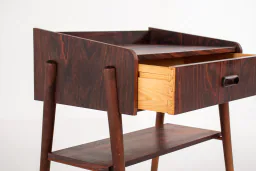 Pair of Danish Mid-Century Rosewood Bedside Tables with Drawer and Shelf, 1960s